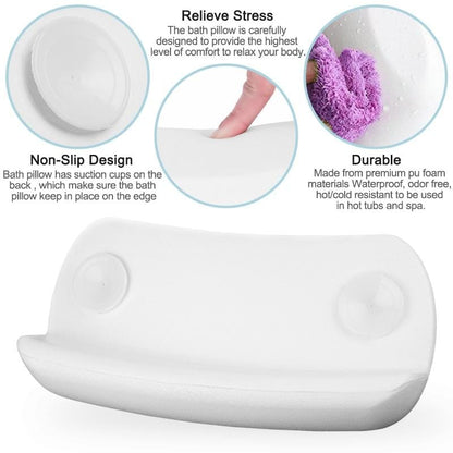 CozySoak Bath Cushion - Soft, Supportive Neck and Headrest for Bathtubs, Waterproof & Quick-Drying