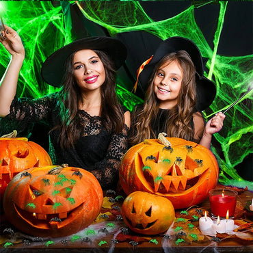 Glow-in-the-Dark Spider Webs for Outdoor Decor