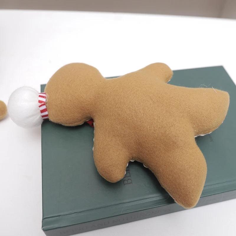 Plush Gingerbread Door Ornament - Festive Christmas Hanging Decoration