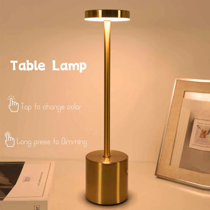 Wireless LED Table Lamp - LumiMetal in Sleek Metal Design