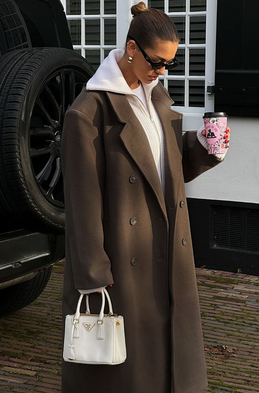Stylish Oversized Double-Breasted Autumn Coat for Women