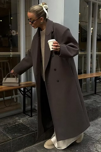 Stylish Oversized Double-Breasted Autumn Coat for Women