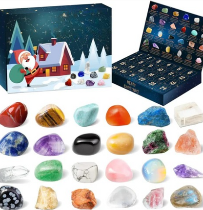 24-Day Crystal Discovery Advent Calendar Featuring Authentic Stones