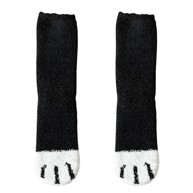 Women's Super Soft Cotton Cat Paw Socks – Ideal for Winter, Size EU 35-42