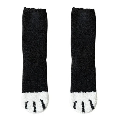 Women's Super Soft Cotton Cat Paw Socks – Ideal for Winter, Size EU 35-42