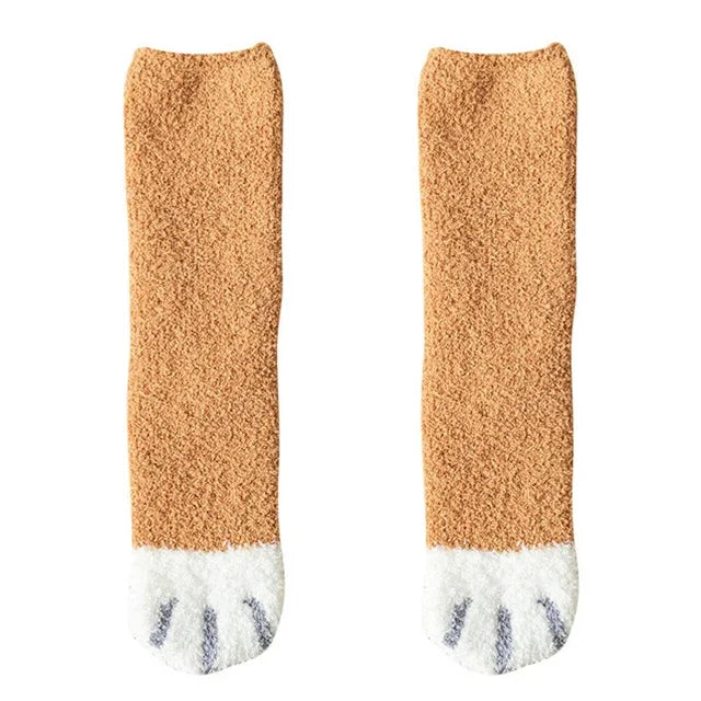 Women's Super Soft Cotton Cat Paw Socks – Ideal for Winter, Size EU 35-42