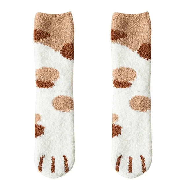 Women's Super Soft Cotton Cat Paw Socks – Ideal for Winter, Size EU 35-42