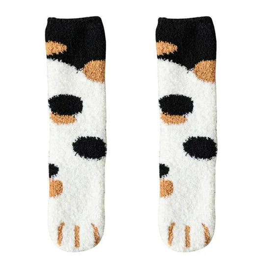 Women's Super Soft Cotton Cat Paw Socks – Ideal for Winter, Size EU 35-42