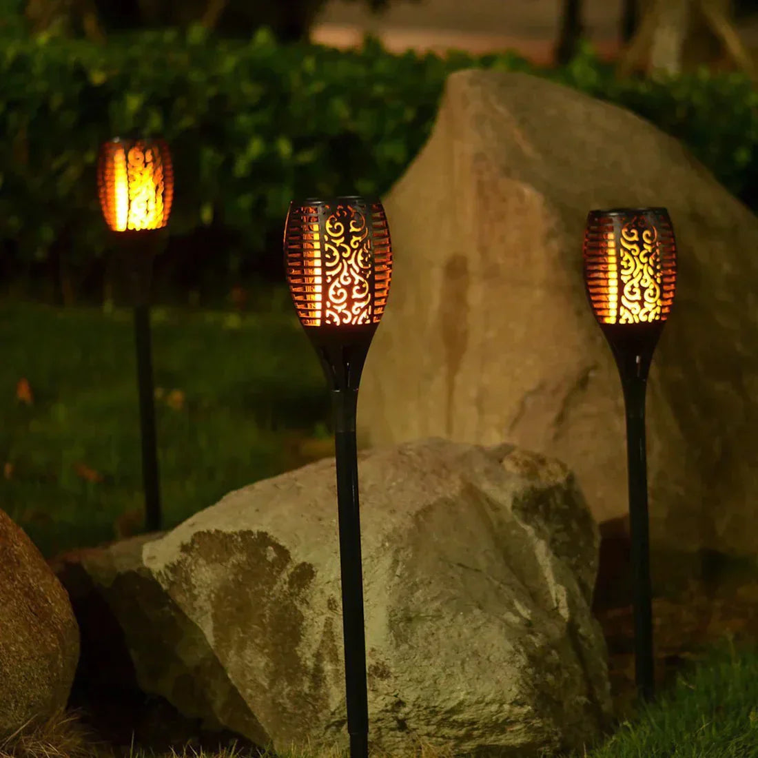 Solar-Powered Garden Torch