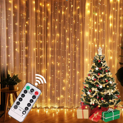 8-Mode Waterproof LED Christmas Curtain Lights – Perfect for Indoor and Outdoor Holiday Decor
