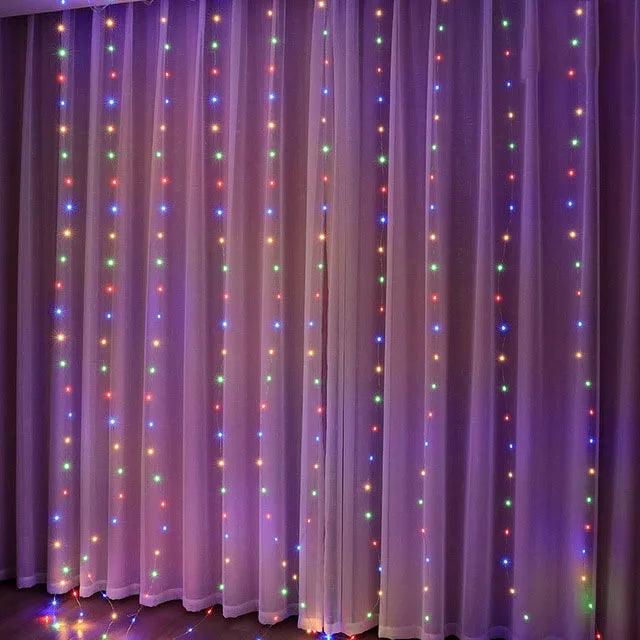 8-Mode Waterproof LED Christmas Curtain Lights – Perfect for Indoor and Outdoor Holiday Decor
