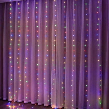 8-Mode Waterproof LED Christmas Curtain Lights – Perfect for Indoor and Outdoor Holiday Decor