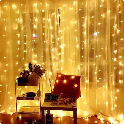 8-Mode Waterproof LED Christmas Curtain Lights – Perfect for Indoor and Outdoor Holiday Decor