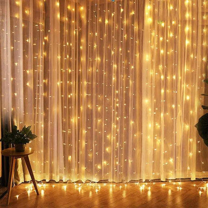 8-Mode Waterproof LED Christmas Curtain Lights – Perfect for Indoor and Outdoor Holiday Decor