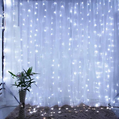 8-Mode Waterproof LED Christmas Curtain Lights – Perfect for Indoor and Outdoor Holiday Decor
