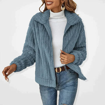 Classic Women's Long Fleece Gilet with Collar