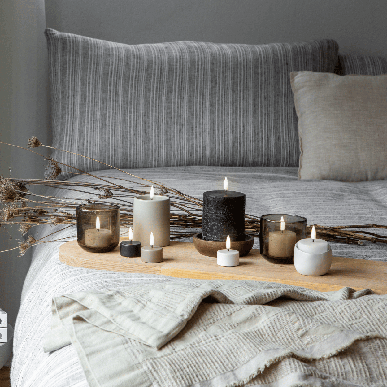 Minimalist White LED Candles for Elegant Interiors