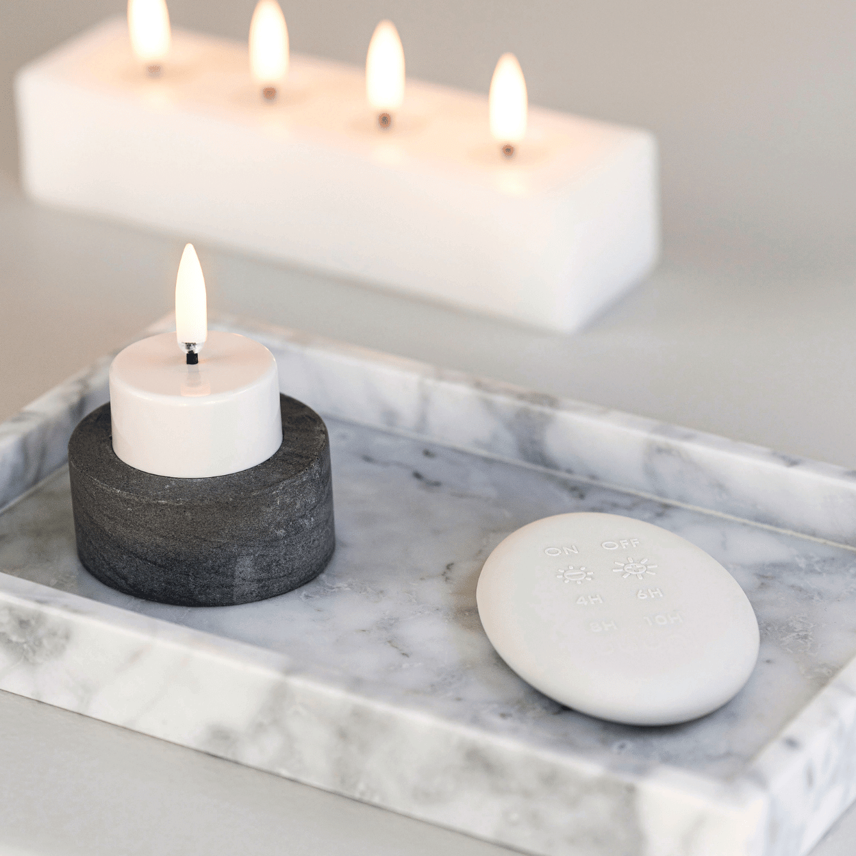 Minimalist White LED Candles for Elegant Interiors