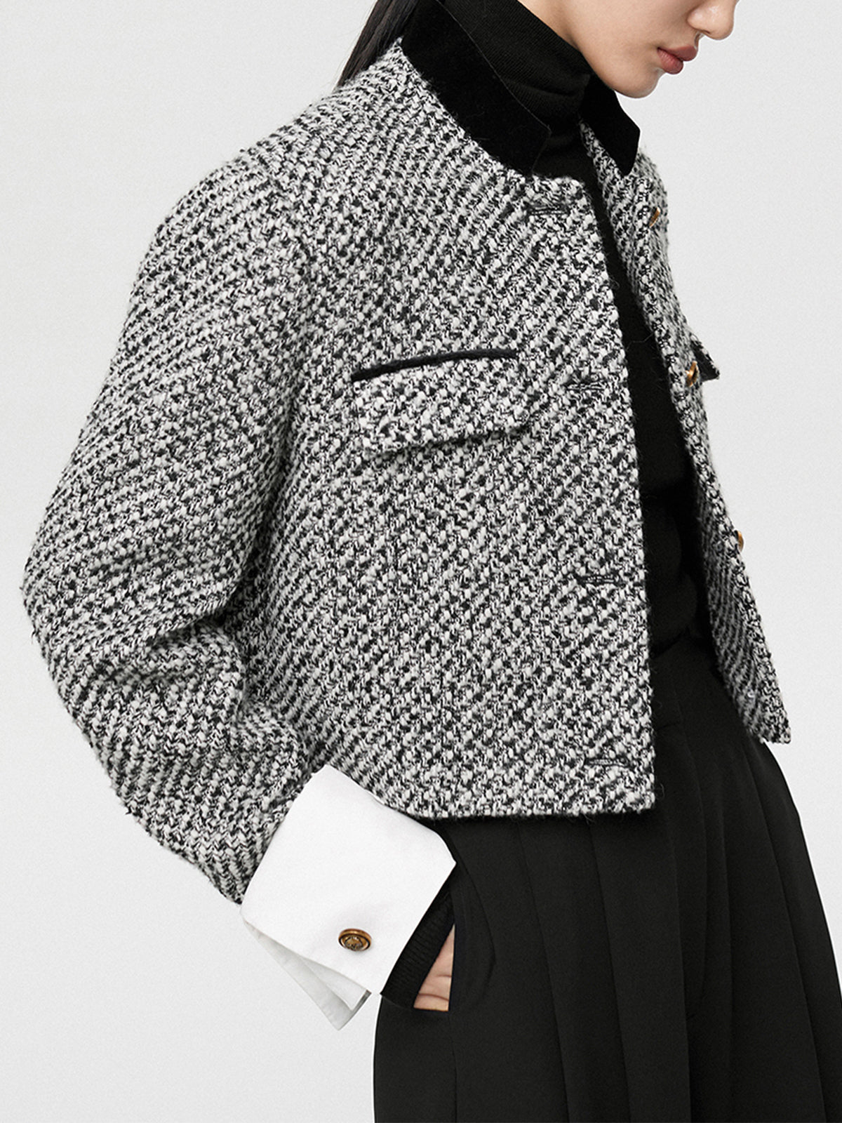 Candice | Stylish Tweed Boucle Cropped Blazer