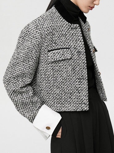 Candice | Stylish Tweed Boucle Cropped Blazer