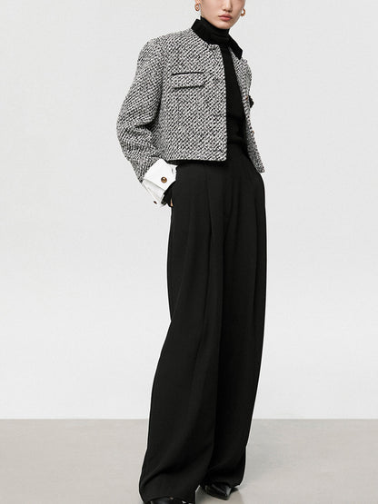 Candice | Stylish Tweed Boucle Cropped Blazer