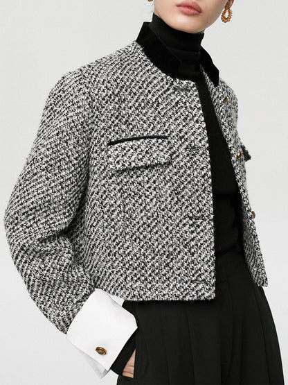 Candice | Stylish Tweed Boucle Cropped Blazer