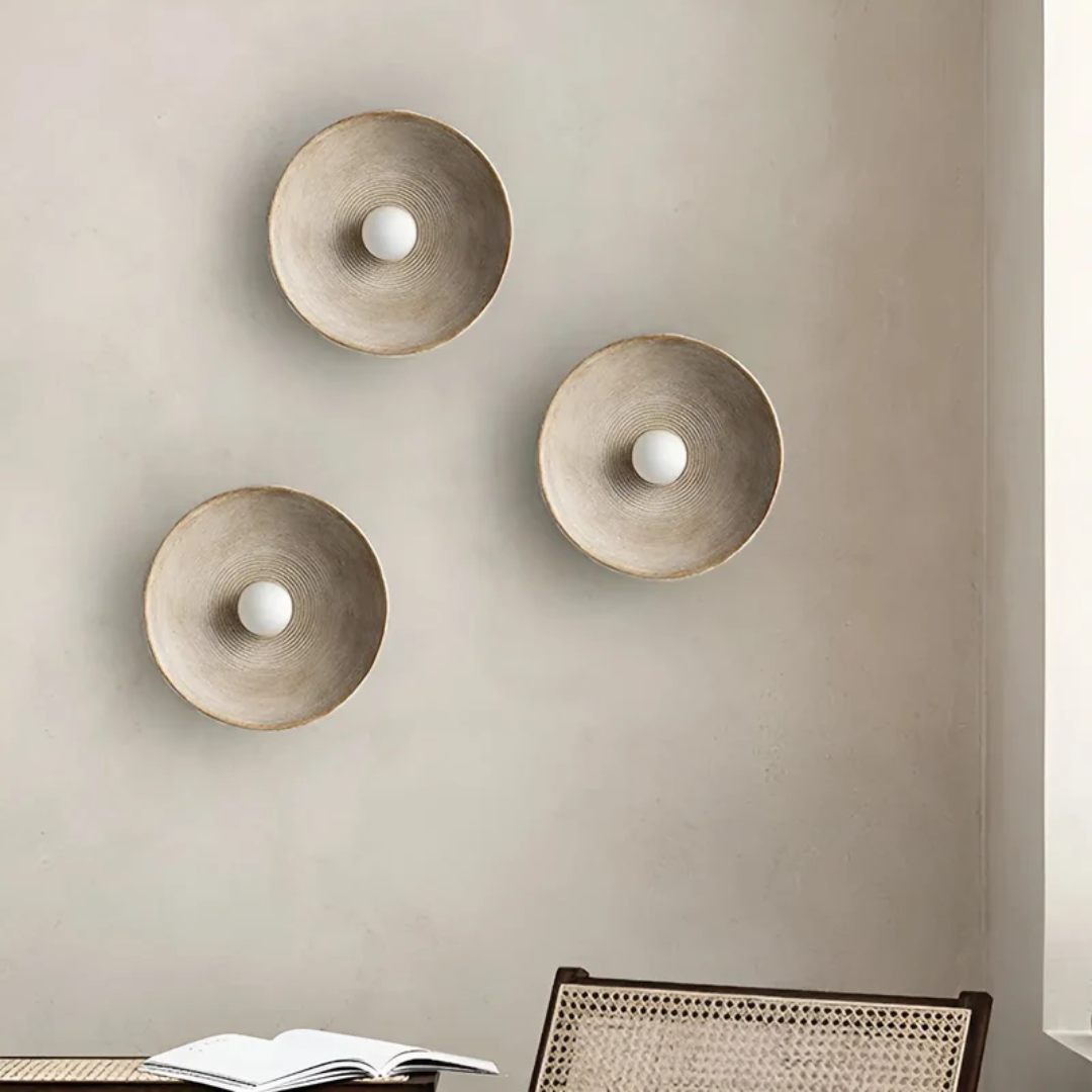 ZenGlow Round Wall Lamp - Embrace Japanese Wabi-Sabi Aesthetics