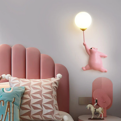 TeddyGlow Bear-Shaped LED Wall Lamp
