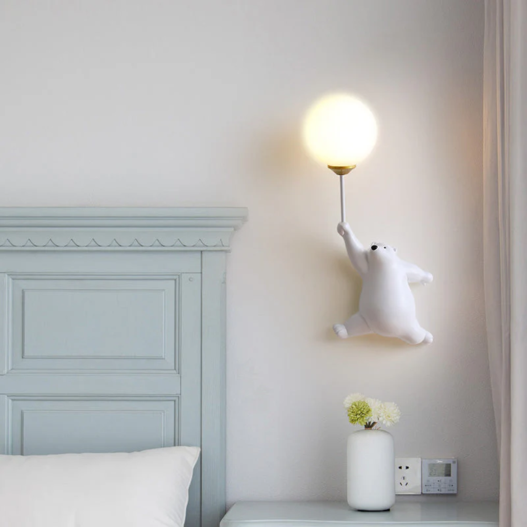 TeddyGlow Bear-Shaped LED Wall Lamp