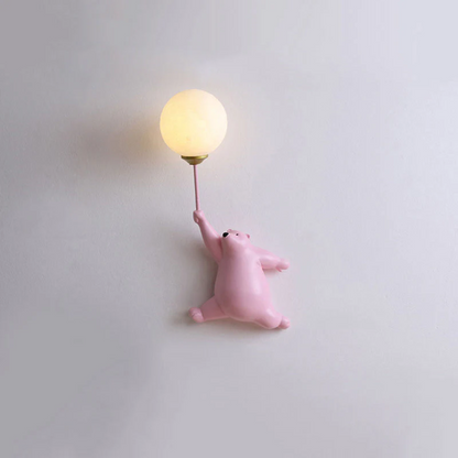 TeddyGlow Bear-Shaped LED Wall Lamp