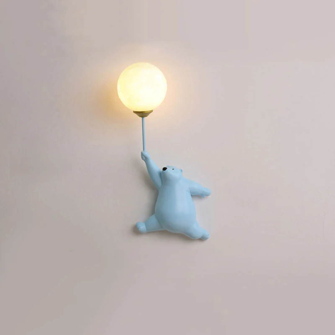 TeddyGlow Bear-Shaped LED Wall Lamp