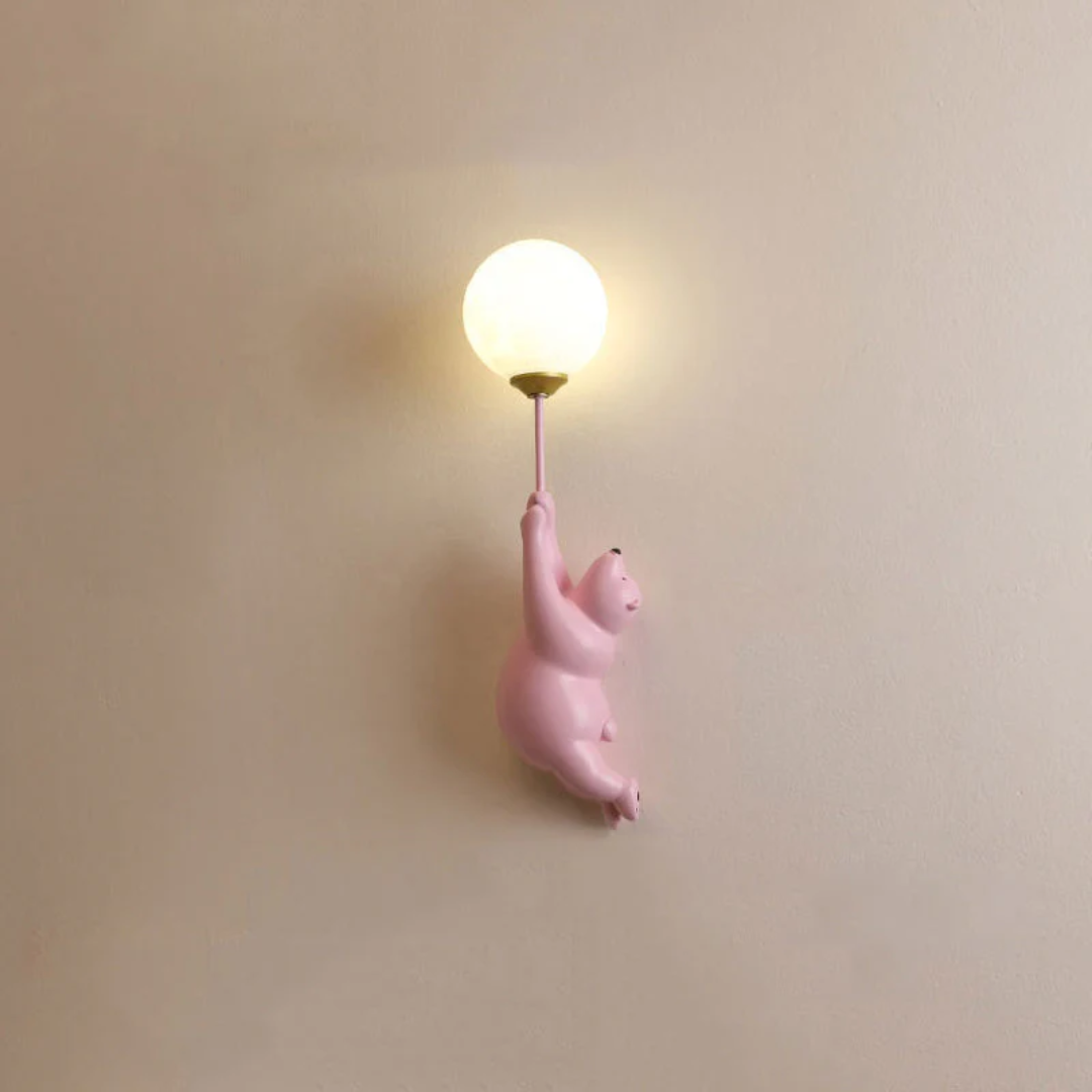 TeddyGlow Bear-Shaped LED Wall Lamp