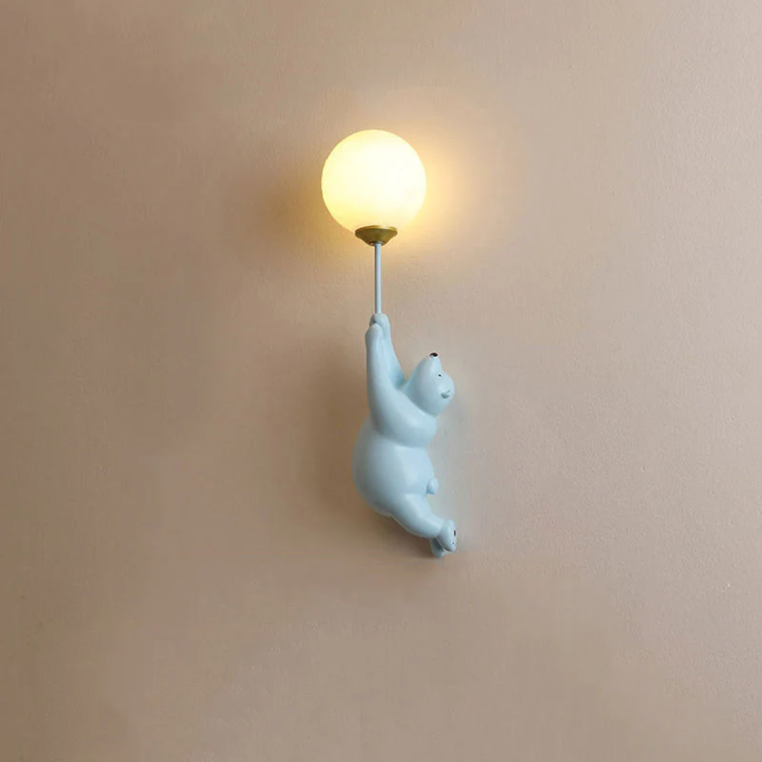 TeddyGlow Bear-Shaped LED Wall Lamp