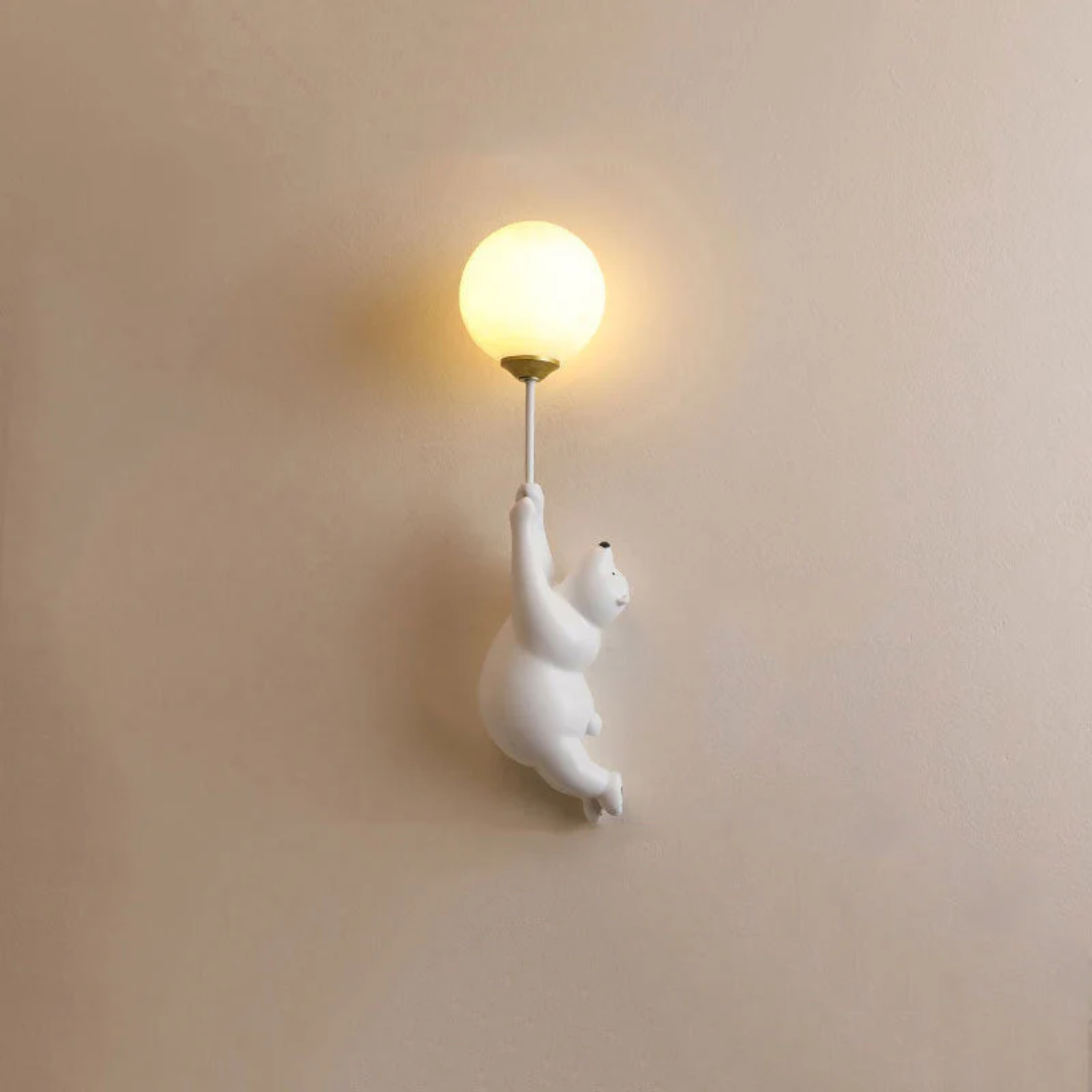 TeddyGlow Bear-Shaped LED Wall Lamp