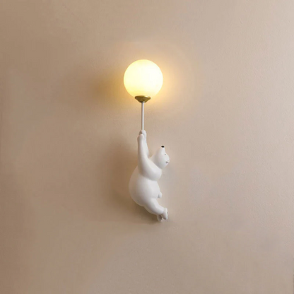 TeddyGlow Bear-Shaped LED Wall Lamp