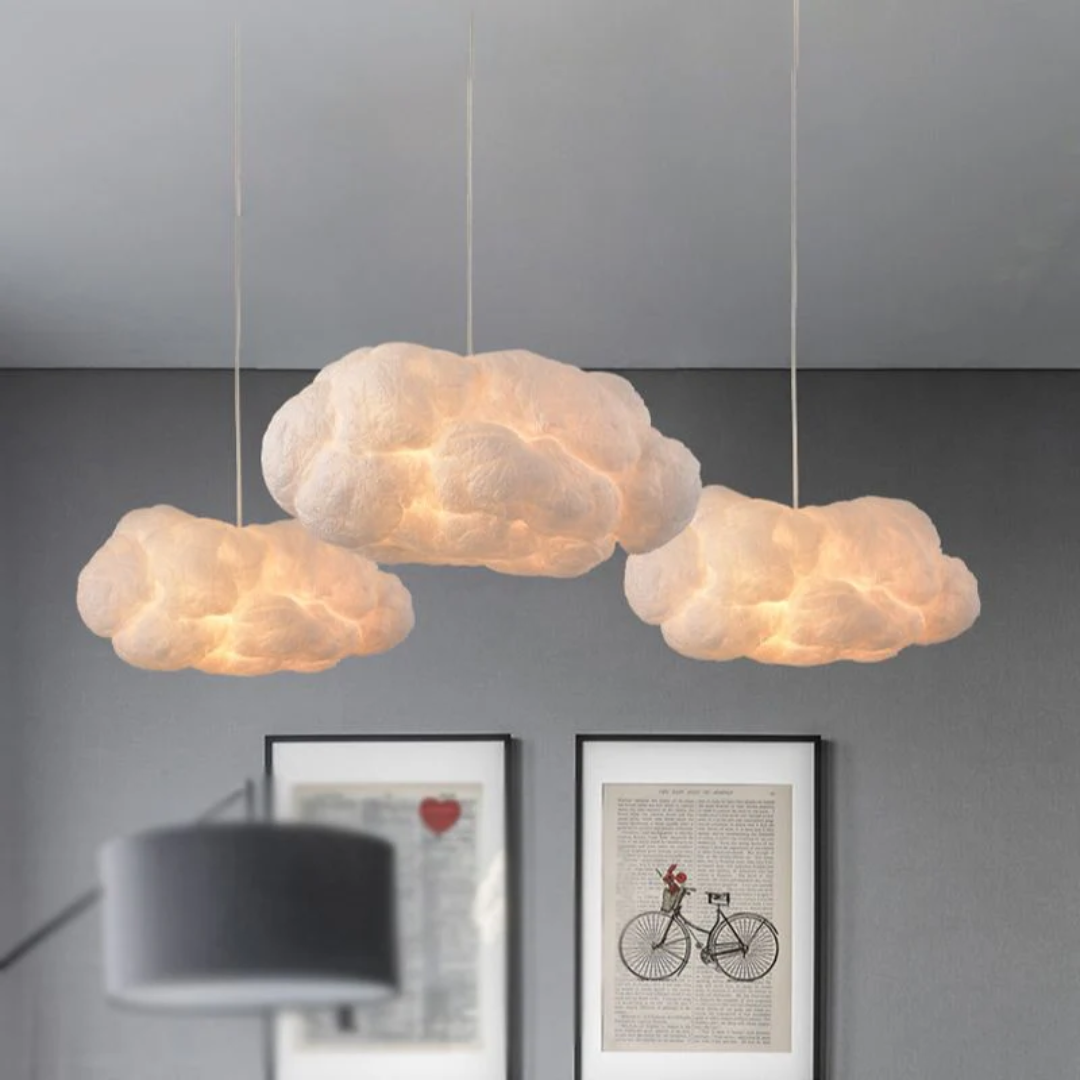 Nimbus White PVC and Cotton Hanging LED Pendant Lamp