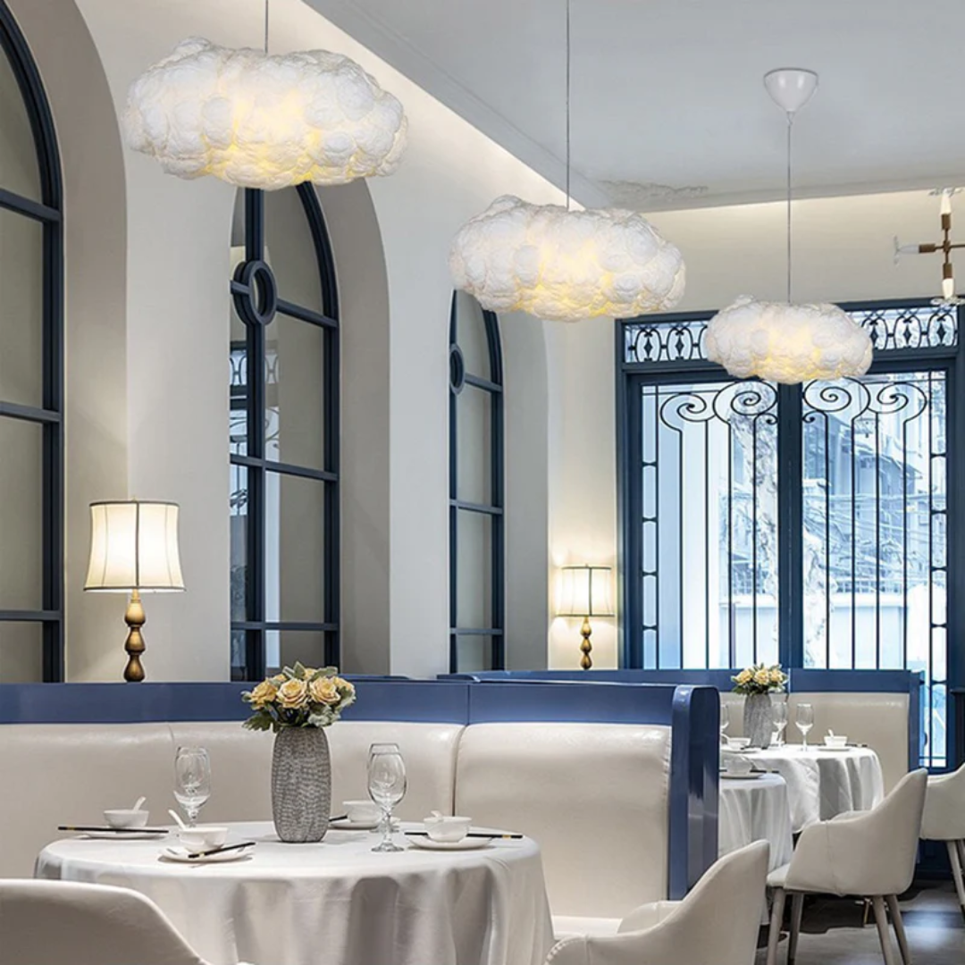 Nimbus White PVC and Cotton Hanging LED Pendant Lamp