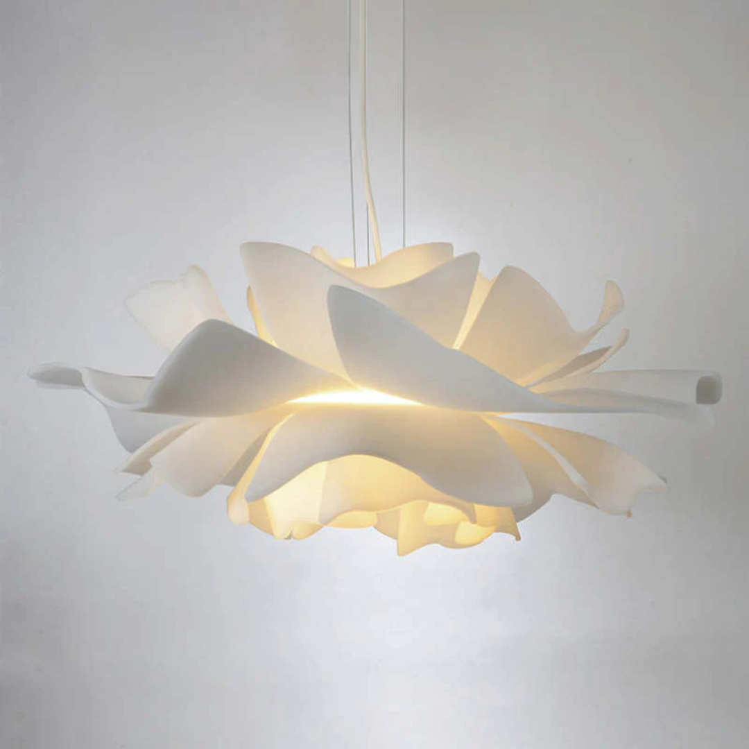 White Sophia Floral Pattern Metal Pendant Light