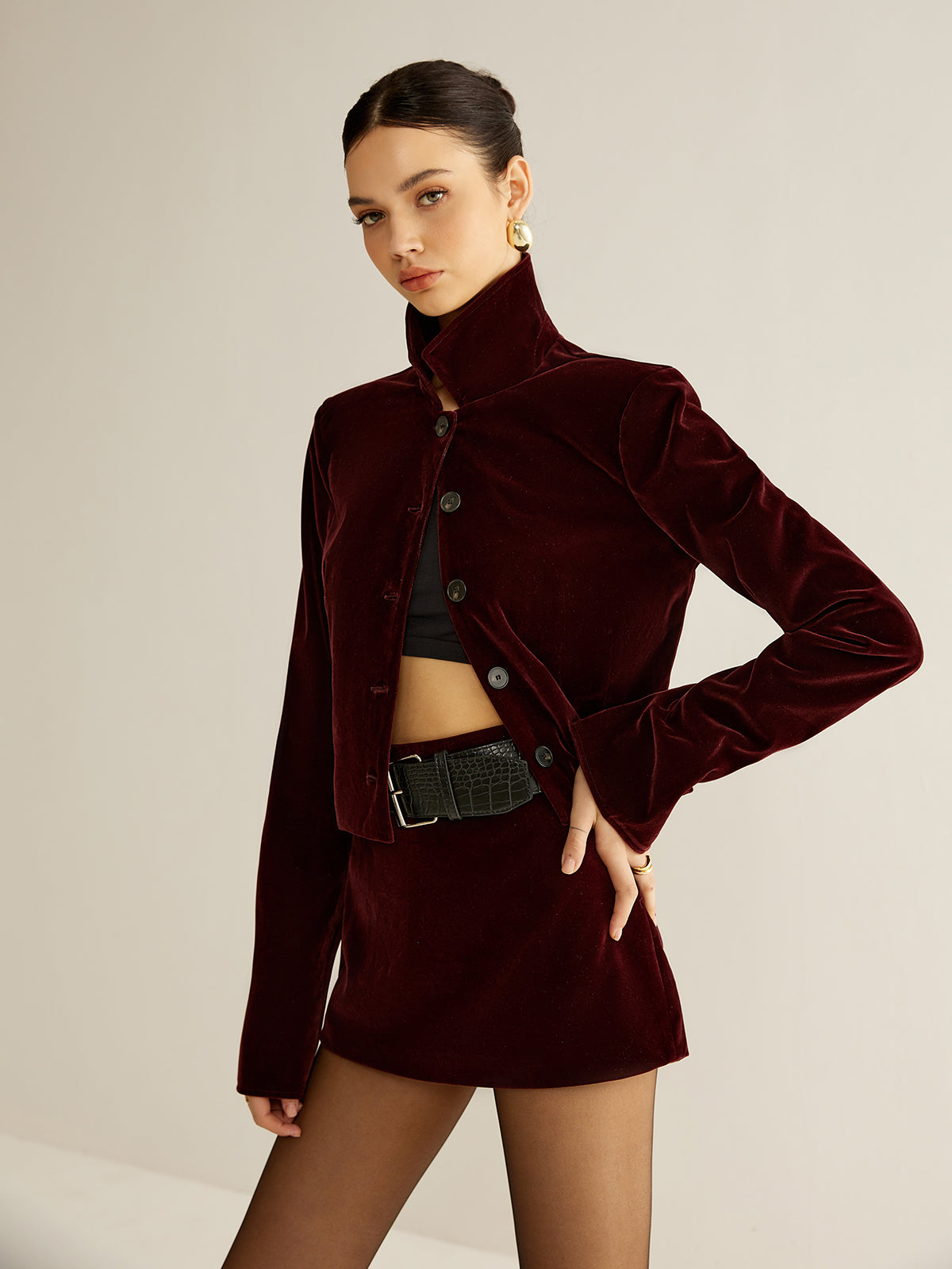 Raquel | Short Blazer with Velvet Lapels