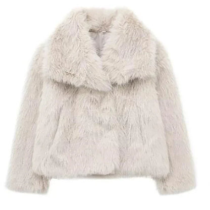 Chic Short Faux Fur Jacket for Women – Perfect Winter Coat for Casual and Semi-Formal Events