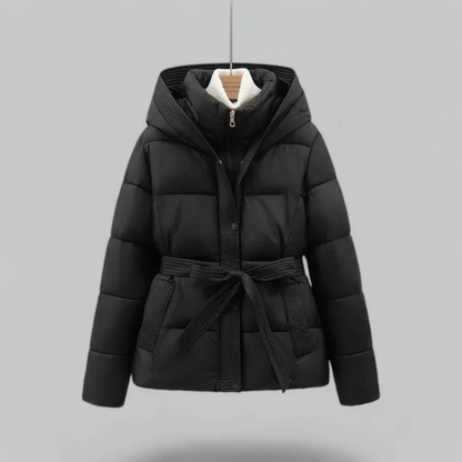 Delilah | Cozy Hooded Puffer Jacket with Belt for Women's Winter Fashion