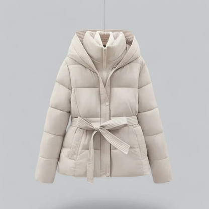 Delilah | Cozy Hooded Puffer Jacket with Belt for Women's Winter Fashion