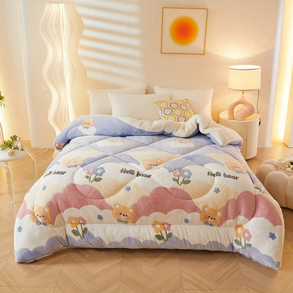 Cozy Floral Print Flannel Duvet for Your Bedroom