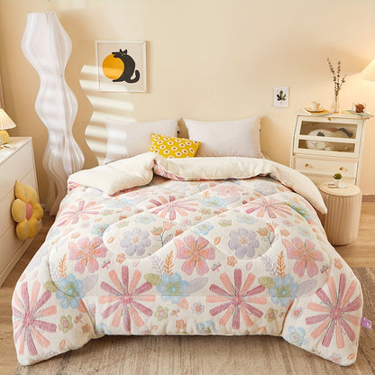 Cozy Floral Print Flannel Duvet for Your Bedroom