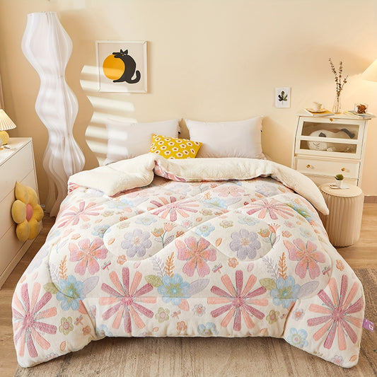Cozy Floral Print Flannel Duvet for Your Bedroom