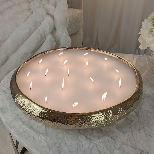 Luxurious Golden Aeolian XL Candle with 17 Wicks - Indulge in Opulence!
