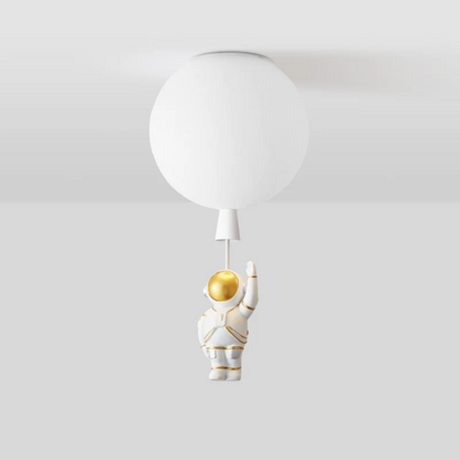 CosmoGlow Modern LED Ceiling Light - Moon & Astronaut Design for Kids' Rooms
