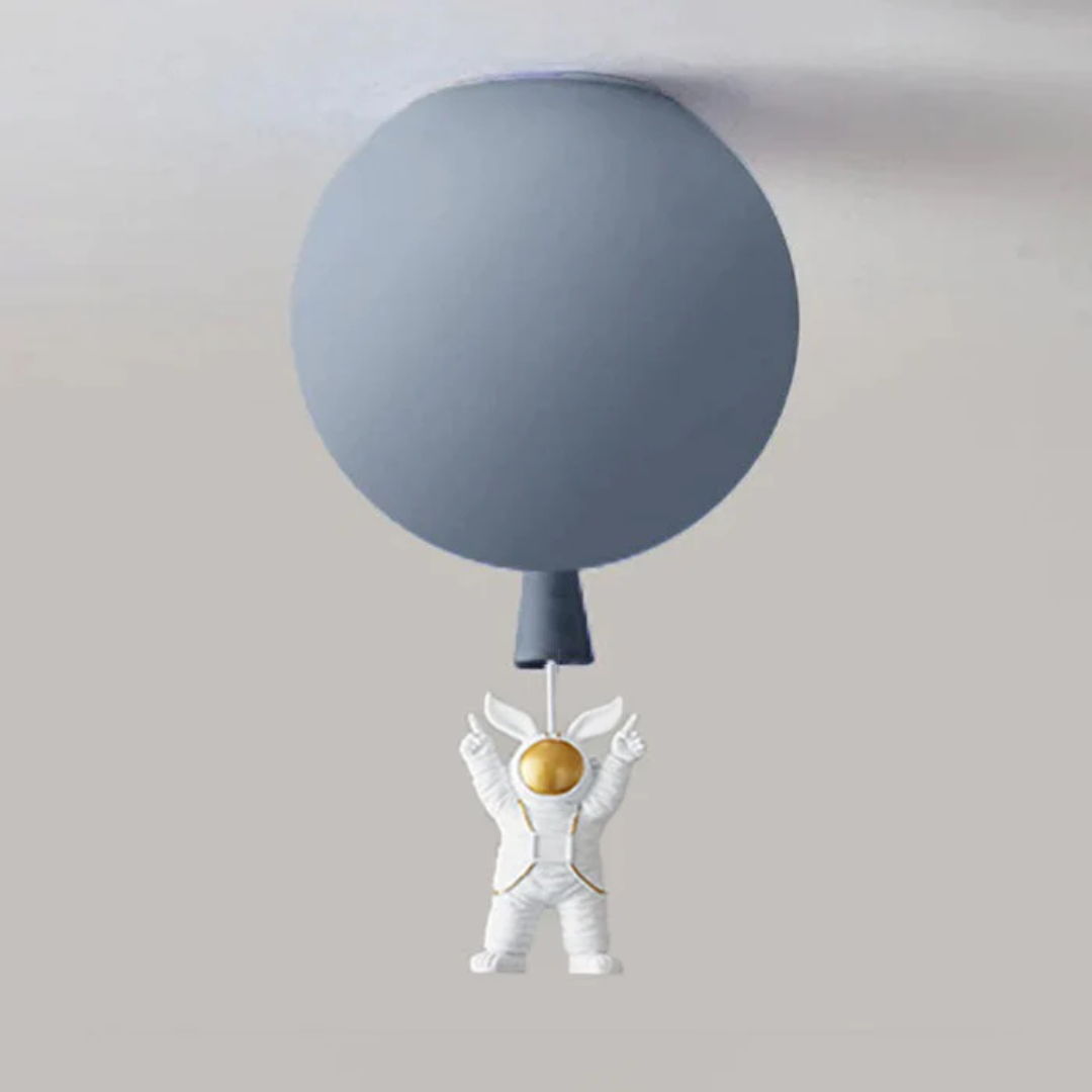 CosmoGlow Modern LED Ceiling Light - Moon & Astronaut Design for Kids' Rooms