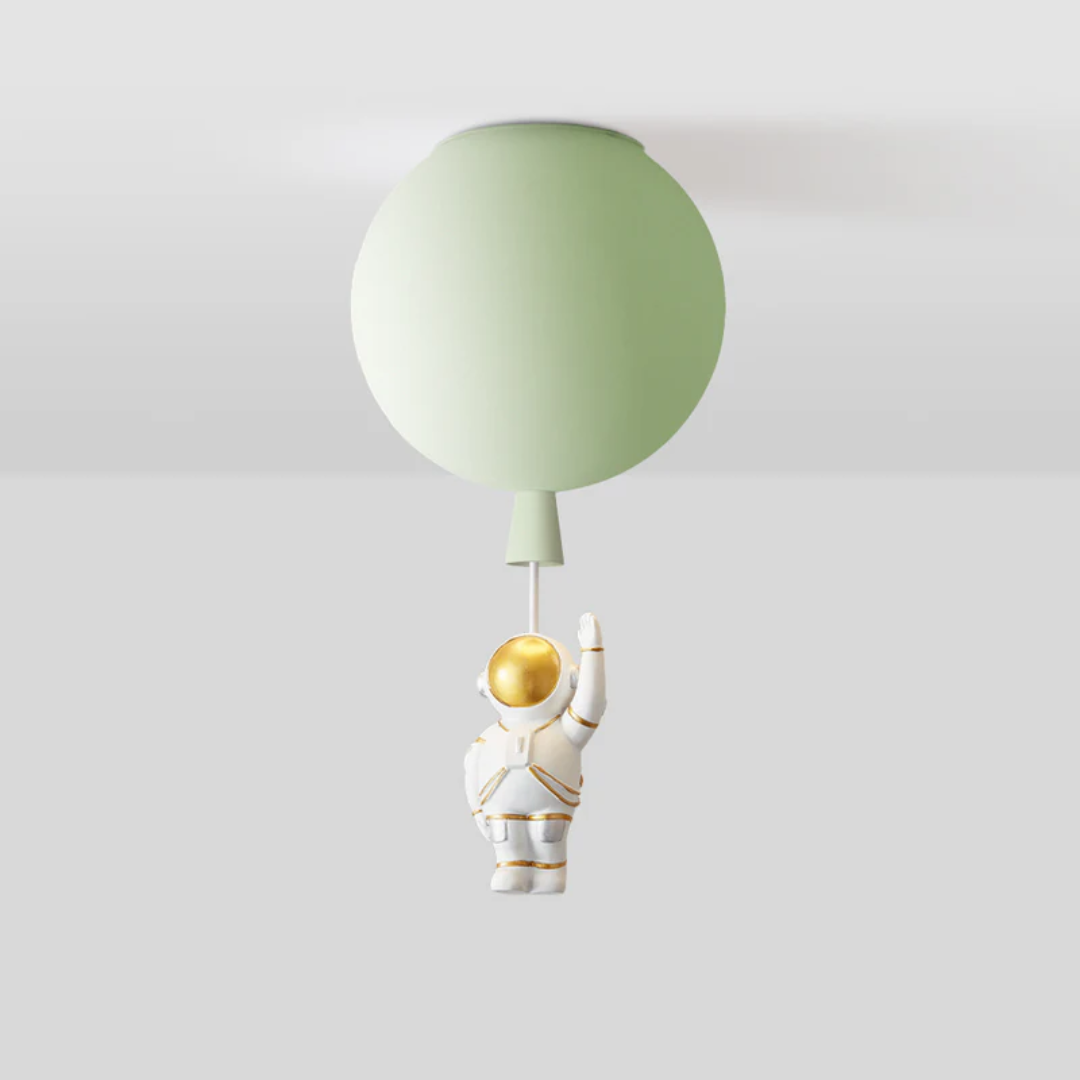 CosmoGlow Modern LED Ceiling Light - Moon & Astronaut Design for Kids' Rooms