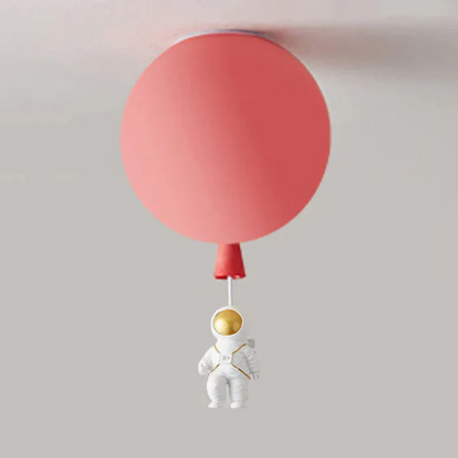 CosmoGlow Modern LED Ceiling Light - Moon & Astronaut Design for Kids' Rooms